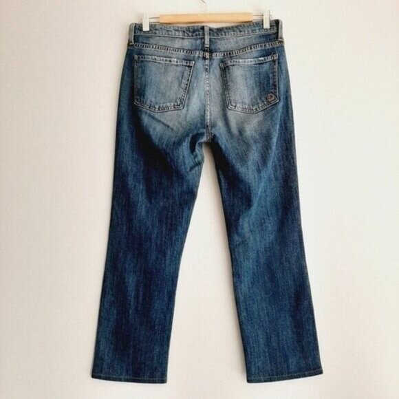 FIDELITY DENIM Taylor Straight Crop Jeans in Victorian Blue Sz 27 - Picture 5 of 10